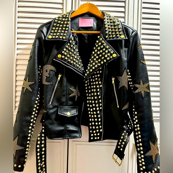 Azalea Wang Estrada moto jacket size large, EUC 🌙 Vegan leather ⭐️ Gorgeous! - Picture 3 of 5